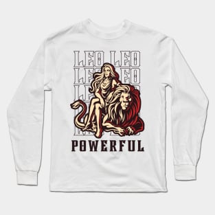 Leo The Powerful Zodiac Sign Long Sleeve T-Shirt